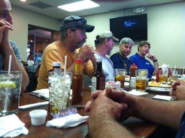 We join the motorcycle club for dinner
